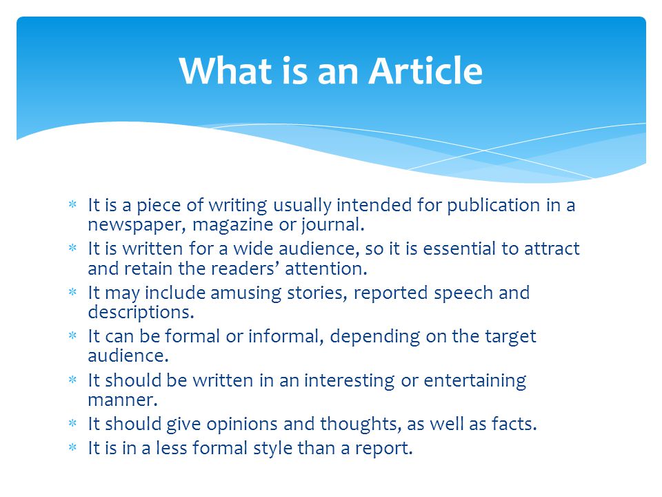 article about how to write a report